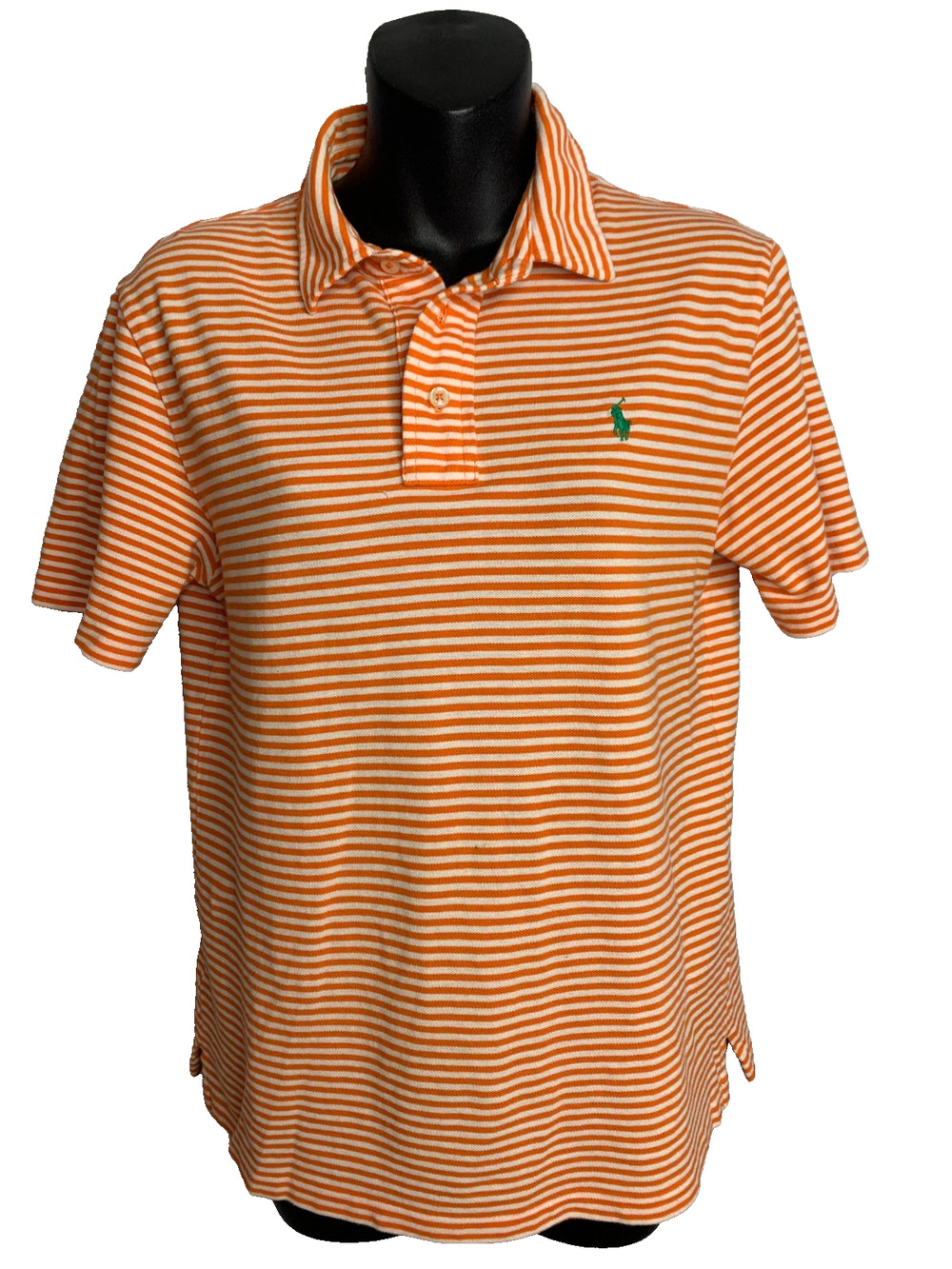 Polo Ralph Lauren Performance Orange Striped Shirt - Size Large Boys 14-16